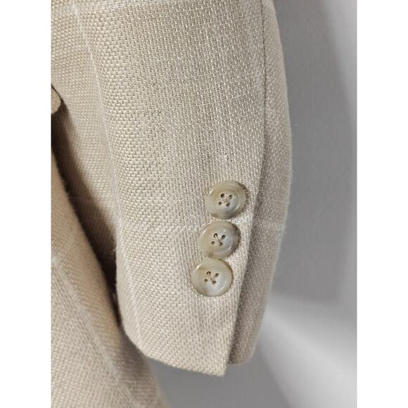 TOMMY HILFIGER Men's Vintage Tan Plaid Suit Jacket Blazer 43R Sport Coat Summer - Picture 4 of 11